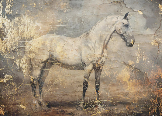 Paard Vintage Kunstillustratie 06 | Canvas