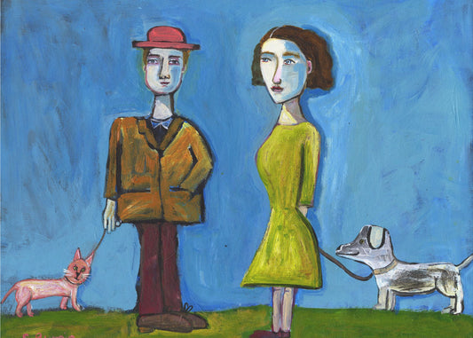 People walking cat and dog | Poster