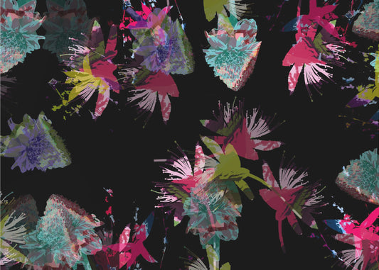 Neon bloemenmix | Poster
