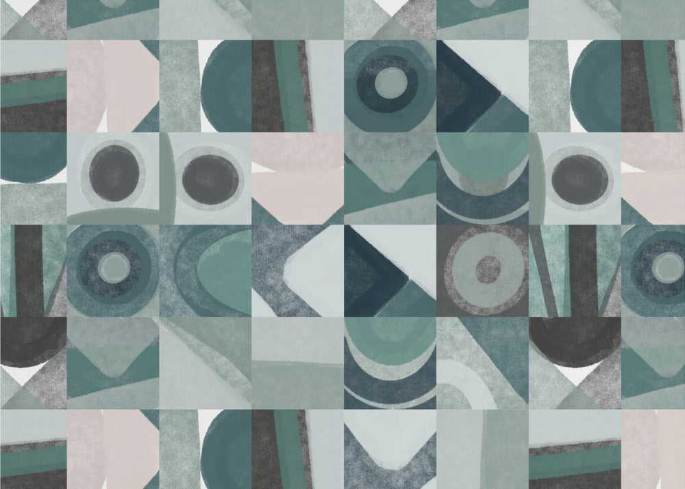 Harmonie van geometrische abstractie | Behang