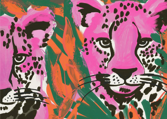Roze Cheetah Duo | Canvas