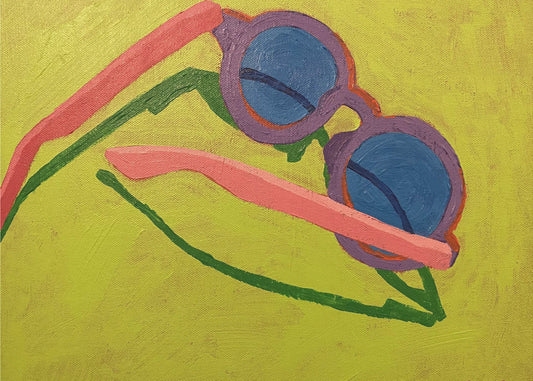 Zonnebril op Geelgroen | Canvas
