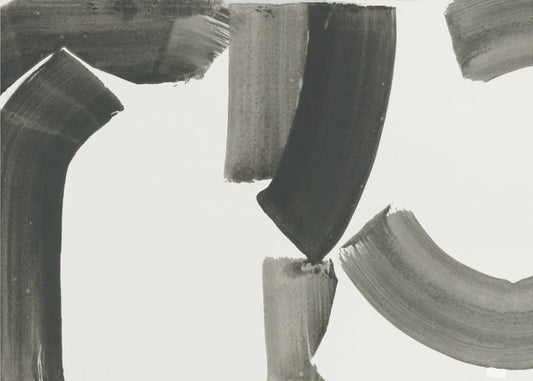 Monochrome abstracte zwarte vormen 1 | Canvas