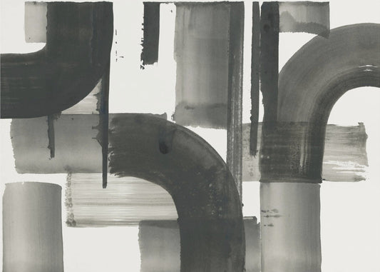 Monochroom Abstract Zwarte Vormen 2 | Canvas