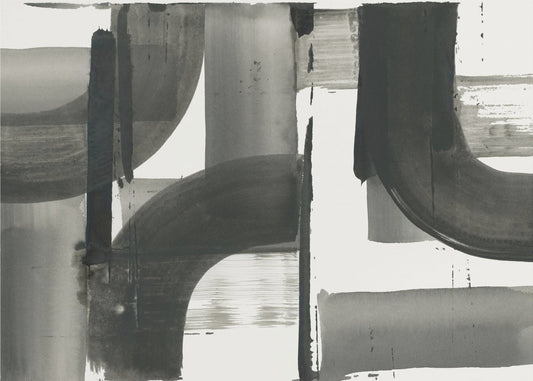 Monochroom Abstract Zwarte Vormen 3 | Canvas