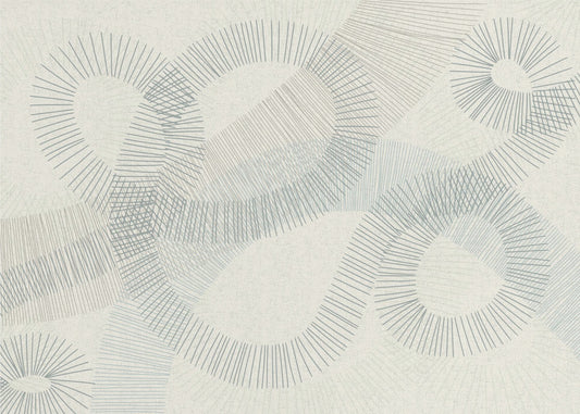 kalmerende essentials Curved Lines blauw | Canvas