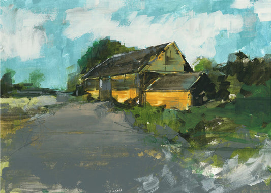 Landschap met een landelijke schuur 1 | Poster
