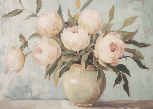 Pioenrozen Bloemstilleven | Canvas