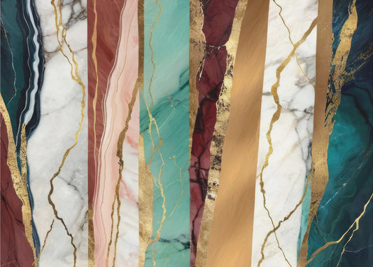 Marmeren texturen met rijke gouden aderen | Canvas