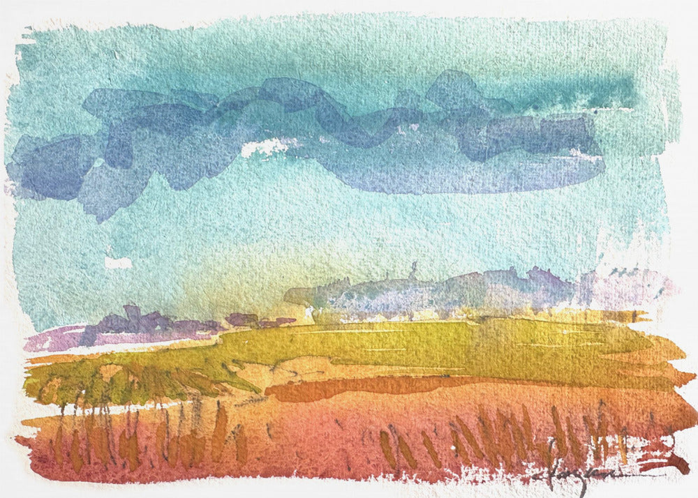Blauwe luchten horizon | Canvas