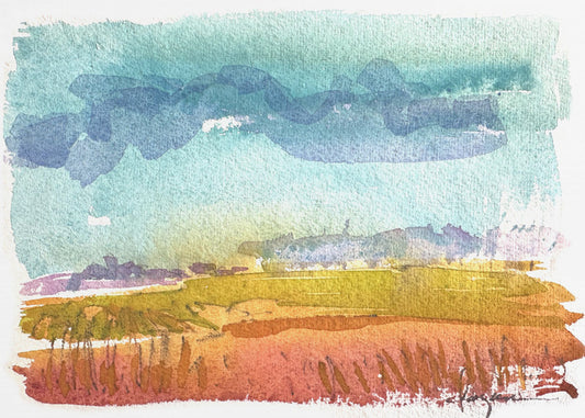 Blauwe luchten horizon | Canvas