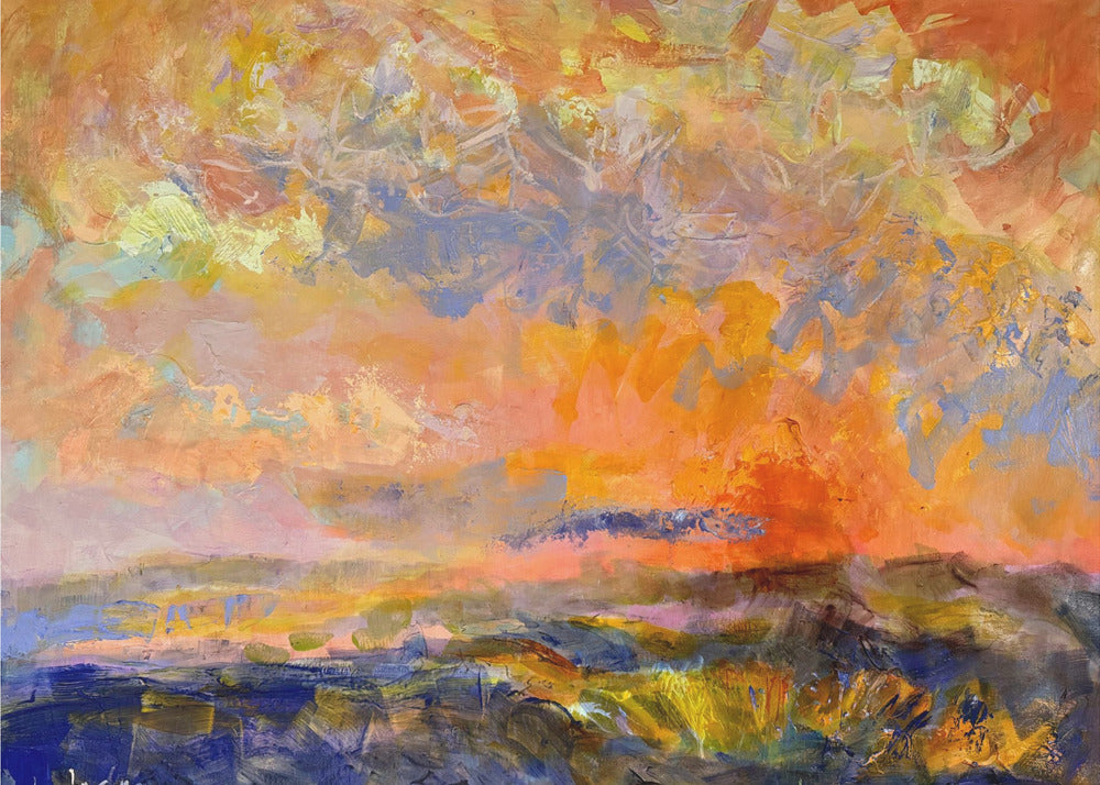 Vurige schemerhemel | Canvas