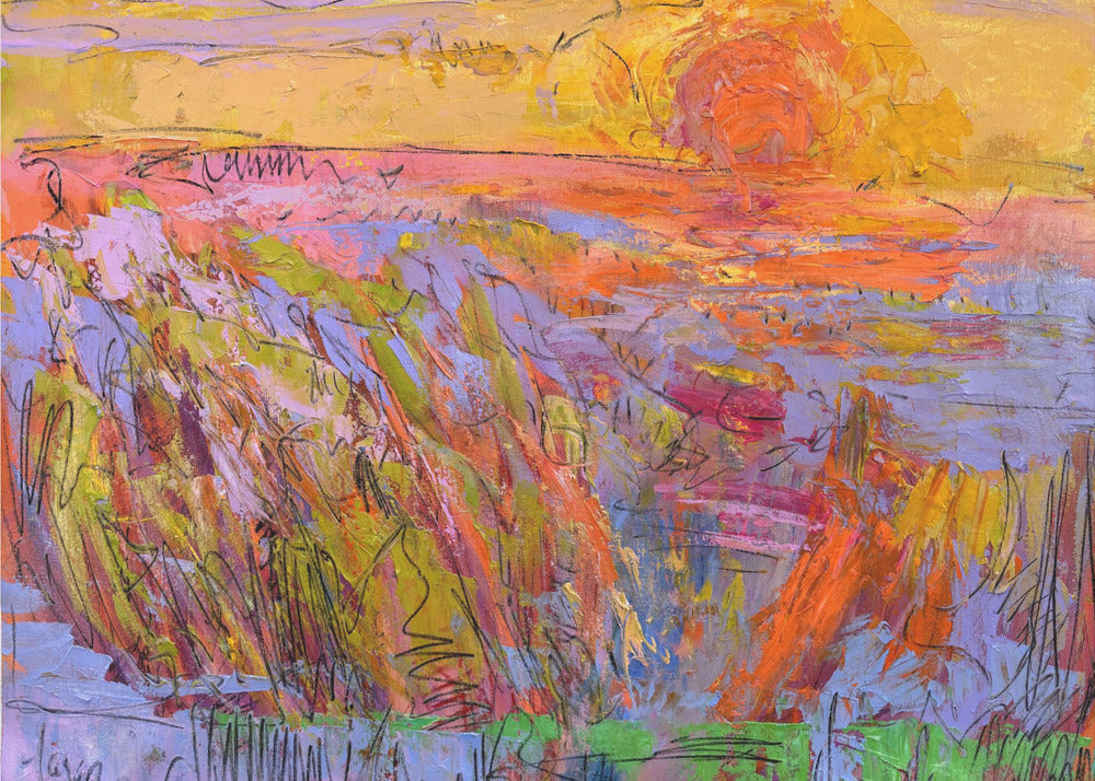 Levendige gele horizon | Canvas