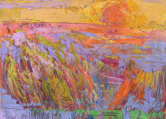 Levendige gele horizon | Canvas