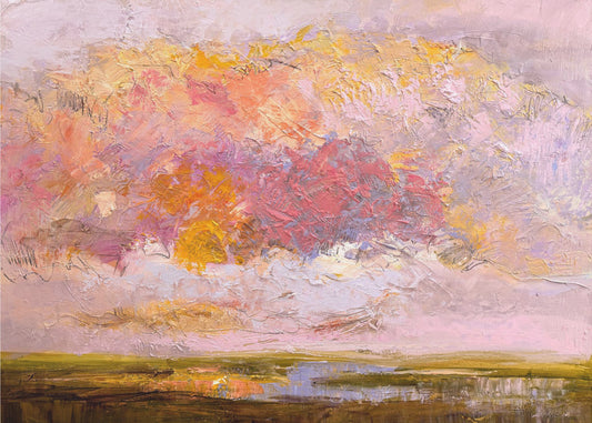 Levendige roze horizon | Canvas