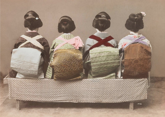 Japanse vrouw zittend in de stijl van de 19e eeuw (19e eeuw) | Canvas
