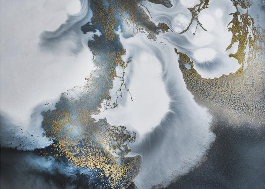 Zwart-wit en goud "Midnight Motion" | Poster