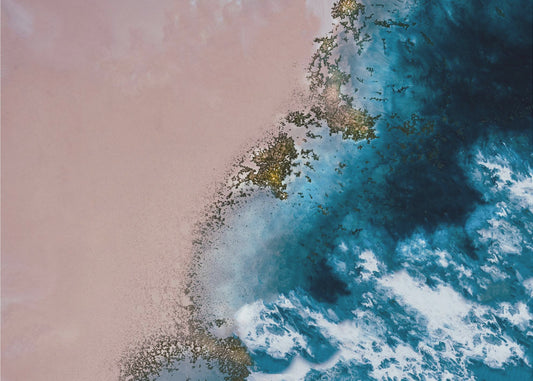 Luchtfoto kust - Winderig strand | Canvas