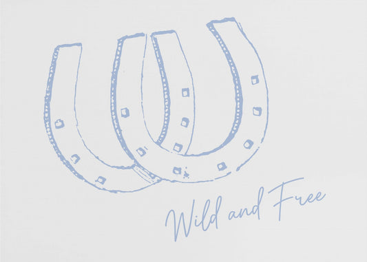 Hoefijzer Wild en Vrij Blauw | Canvas