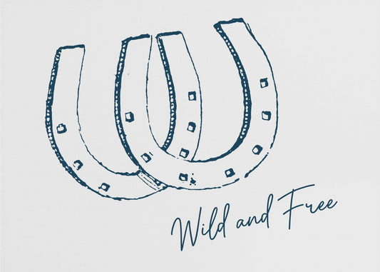 Horseshoe Wild and Free Marineblauw | Canvas