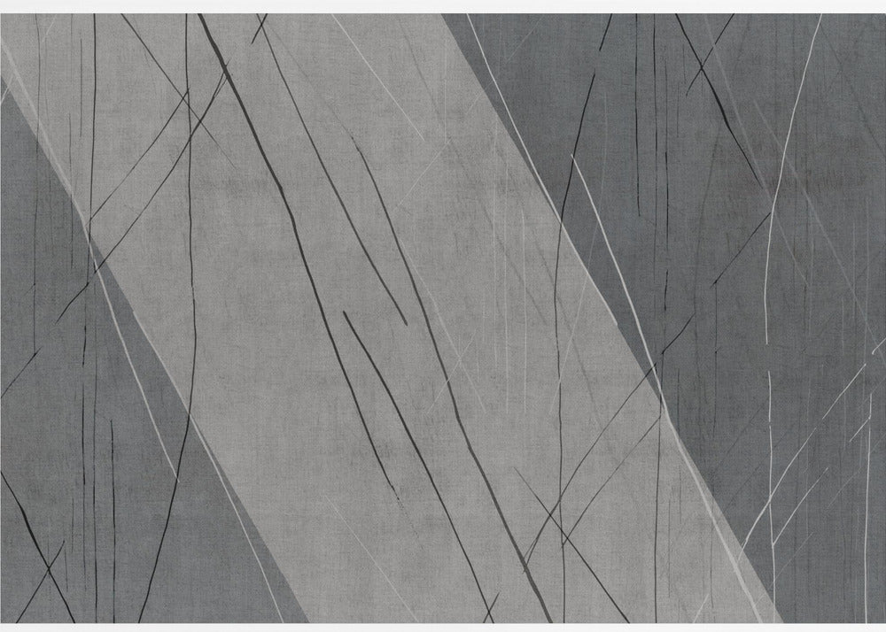 Abstracte lijnen op grijs | Canvas