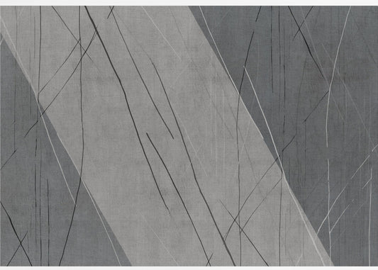Abstracte lijnen op grijs | Canvas