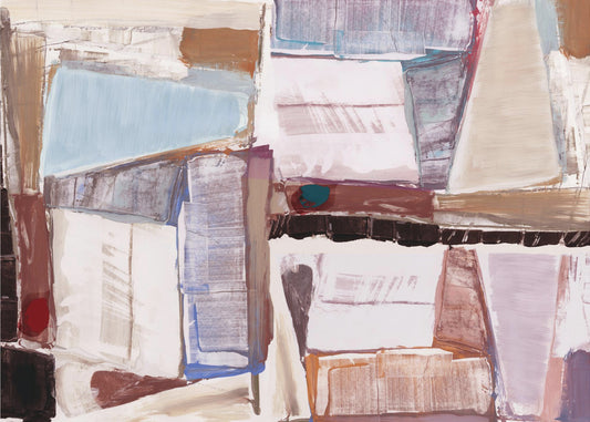 Geconstrueerde abstractie rood | Canvas