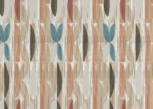 Retro moderne vormen met geometrisch abstract ontwerp | Canvas