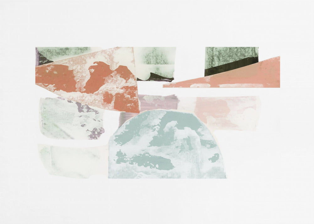 Abstracte collage met geometrische vormen | Canvas