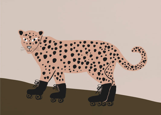 Luipaard schaatsen | Canvas