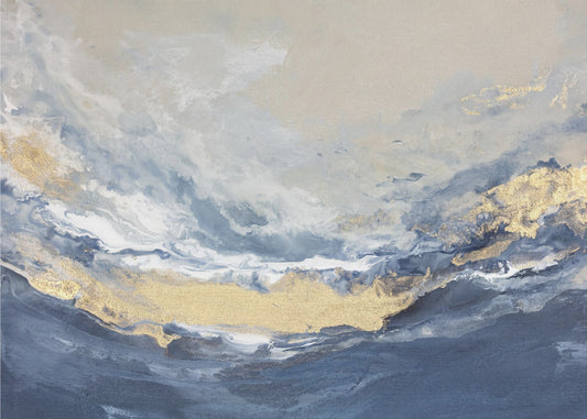 Gouden Horizon Golven | Canvas