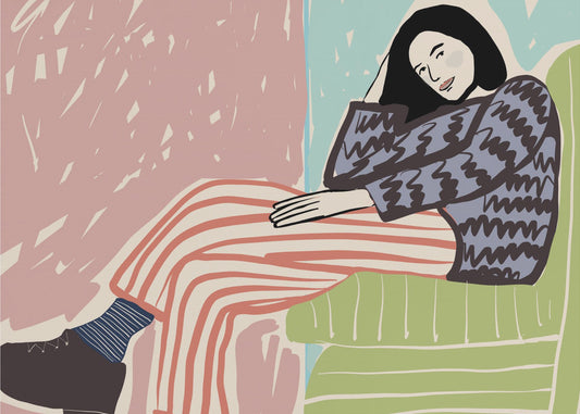 Dame op stoel | Canvas