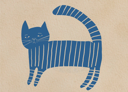 Blauwe kattenkamer | Canvas