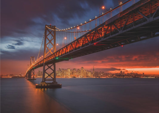 Bay Bridge bij nacht | Achtergrond