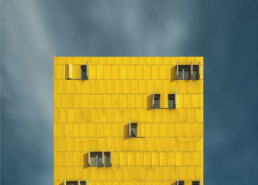 Geel en blauw | Canvas