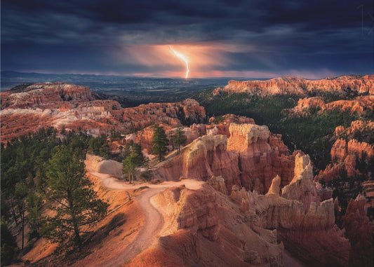 Bliksem boven Bryce Canyon | Poster
