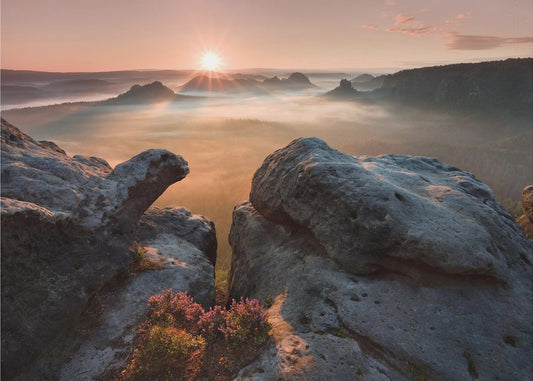 Zonsopgang op de rotsen | Achtergrond