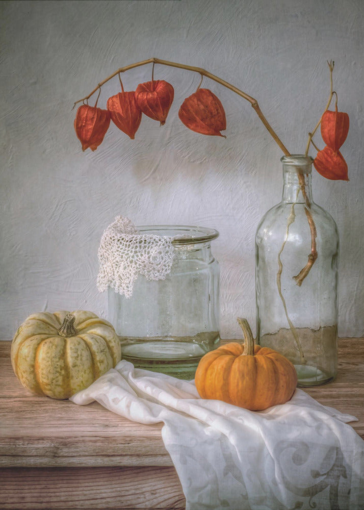 Stilleven met Physalis en Pompoen | Canvas