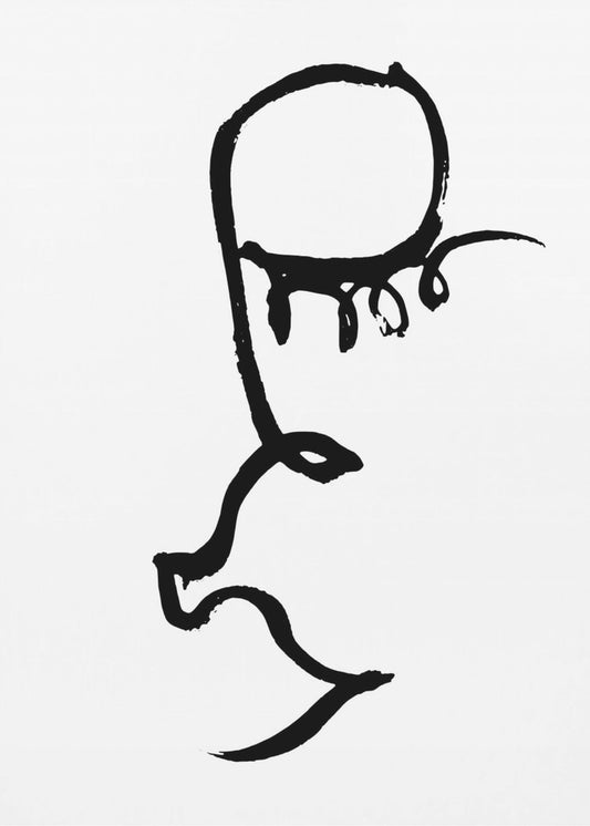 Half Face Zwart | Canvas