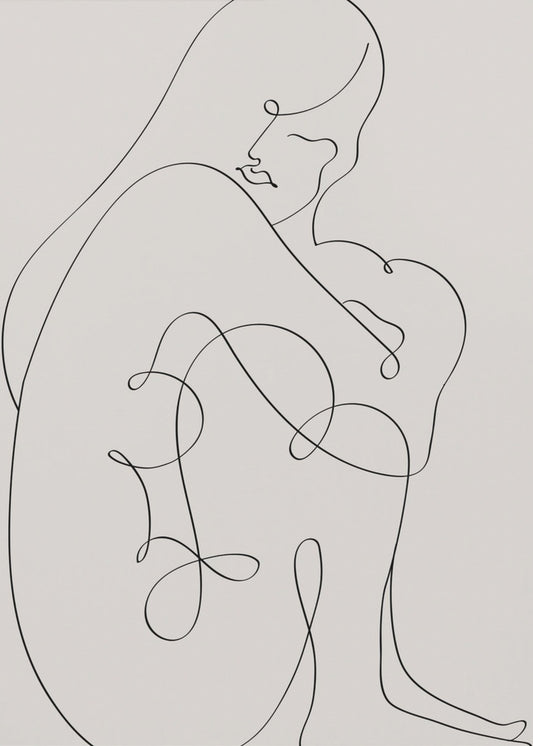 Vrouw Lijnen Zwart | Canvas