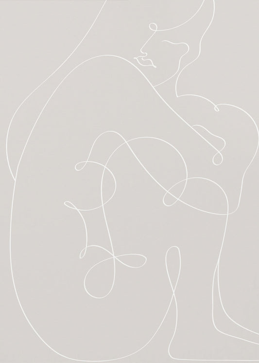 Vrouw Lijnen Wit | Canvas