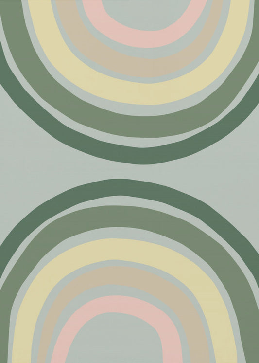 Dubbele Regenboog Groen | Canvas