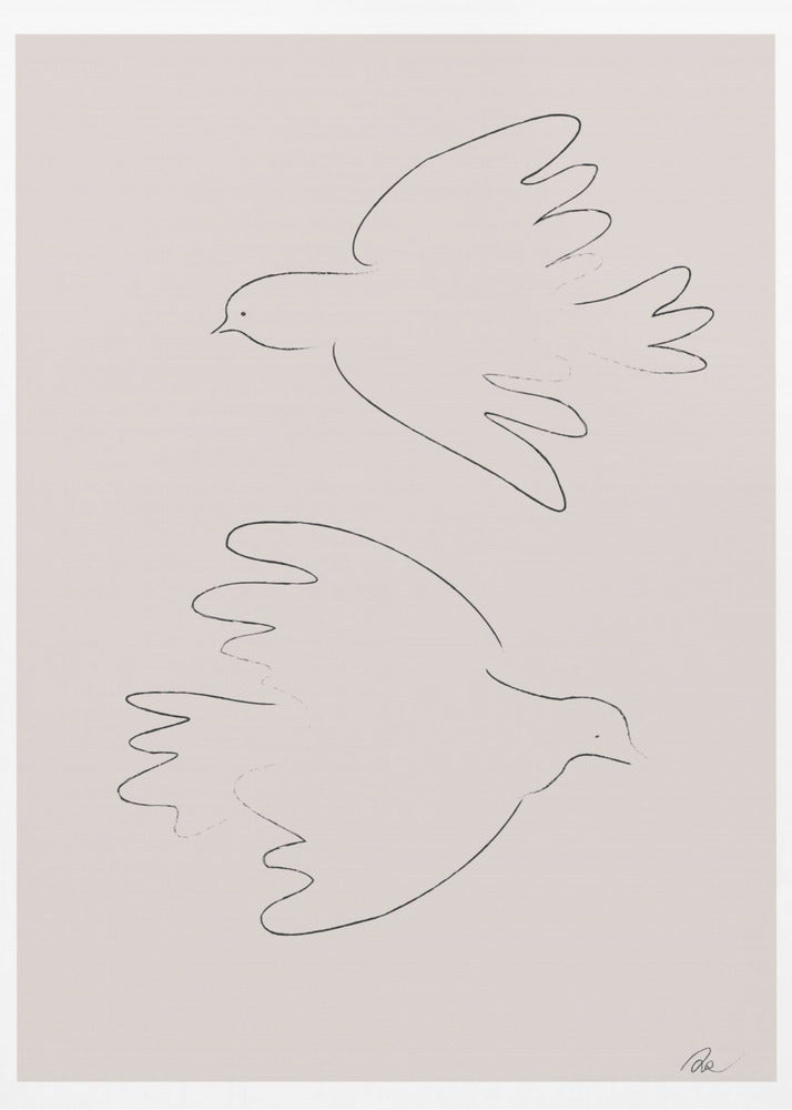 Twee duiven | Canvas
