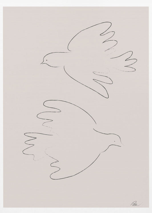 Twee duiven | Canvas