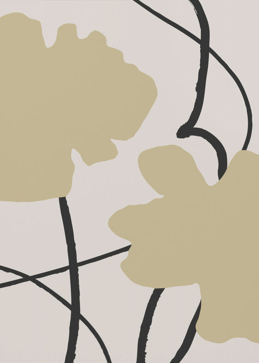 Beige Bloemen 02 | Canvas