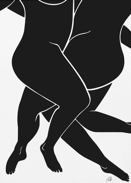 Lovers Zwart | Canvas