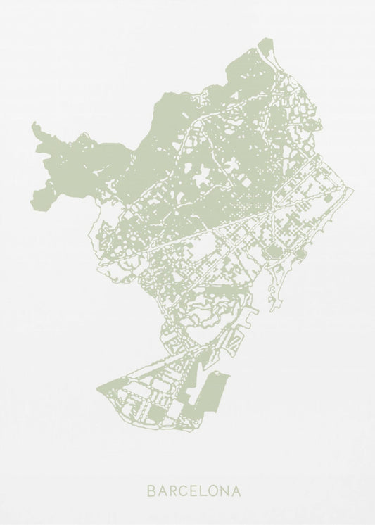 Kaart van Barcelona | Canvas