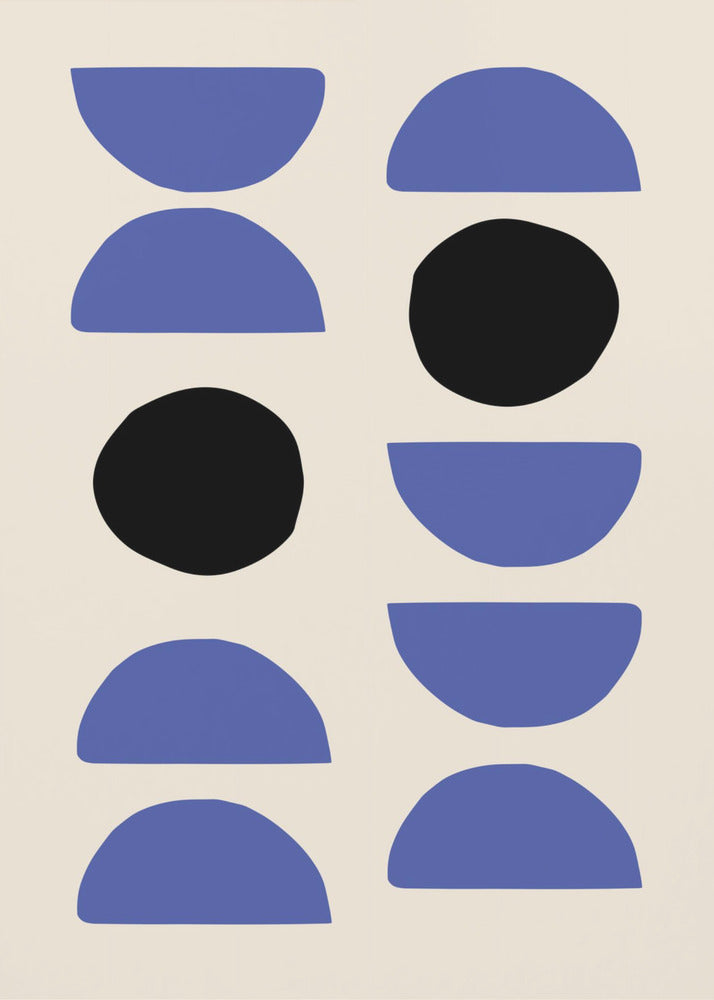 Blauwe vormen | Canvas