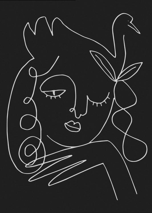 lineart_zwaan_zwart_vector_005 | Canvas