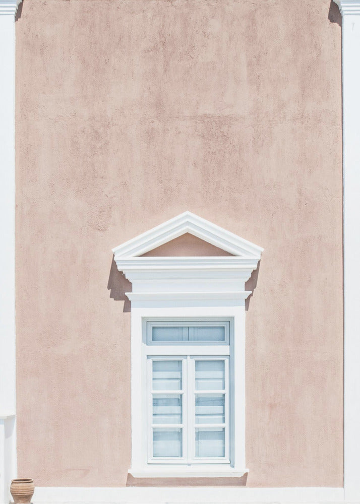 Roze muur en fronton | Poster